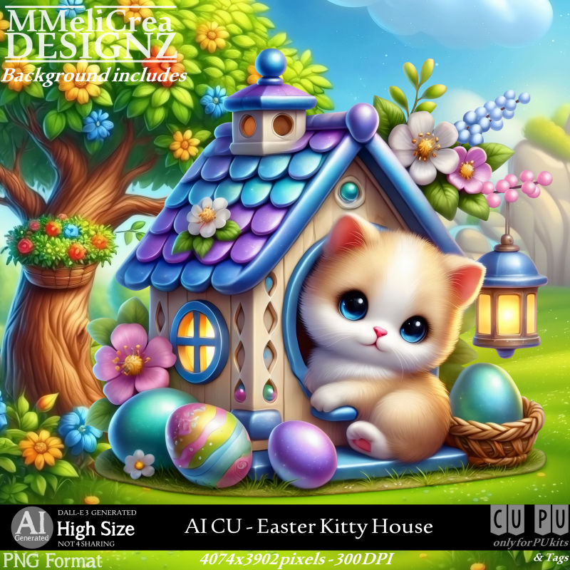 (image for) AI - CU Easter Kitty House (CU4PU/PNG)